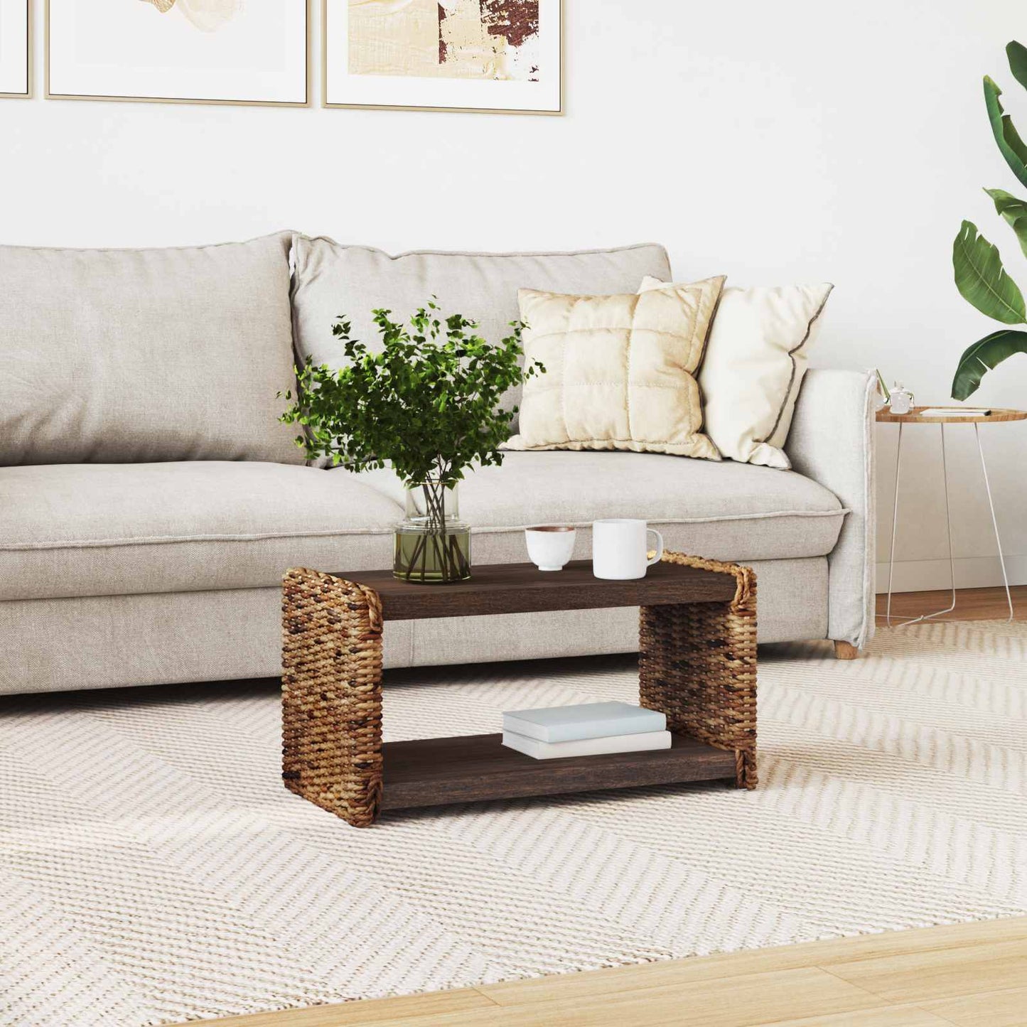 vidaXL Couchtisch Natur 70 x 35 x 35 cm Massives Mahagoni Holz