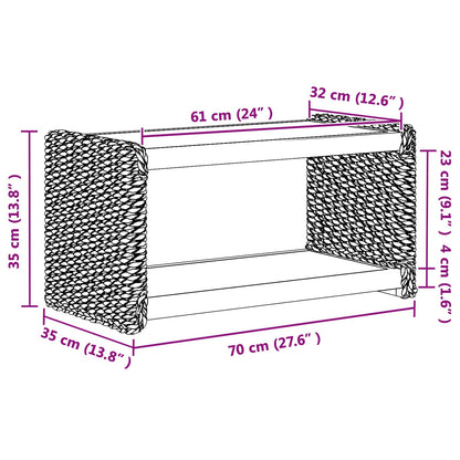 vidaXL Couchtisch Natur 70 x 35 x 35 cm Massives Mahagoni Holz