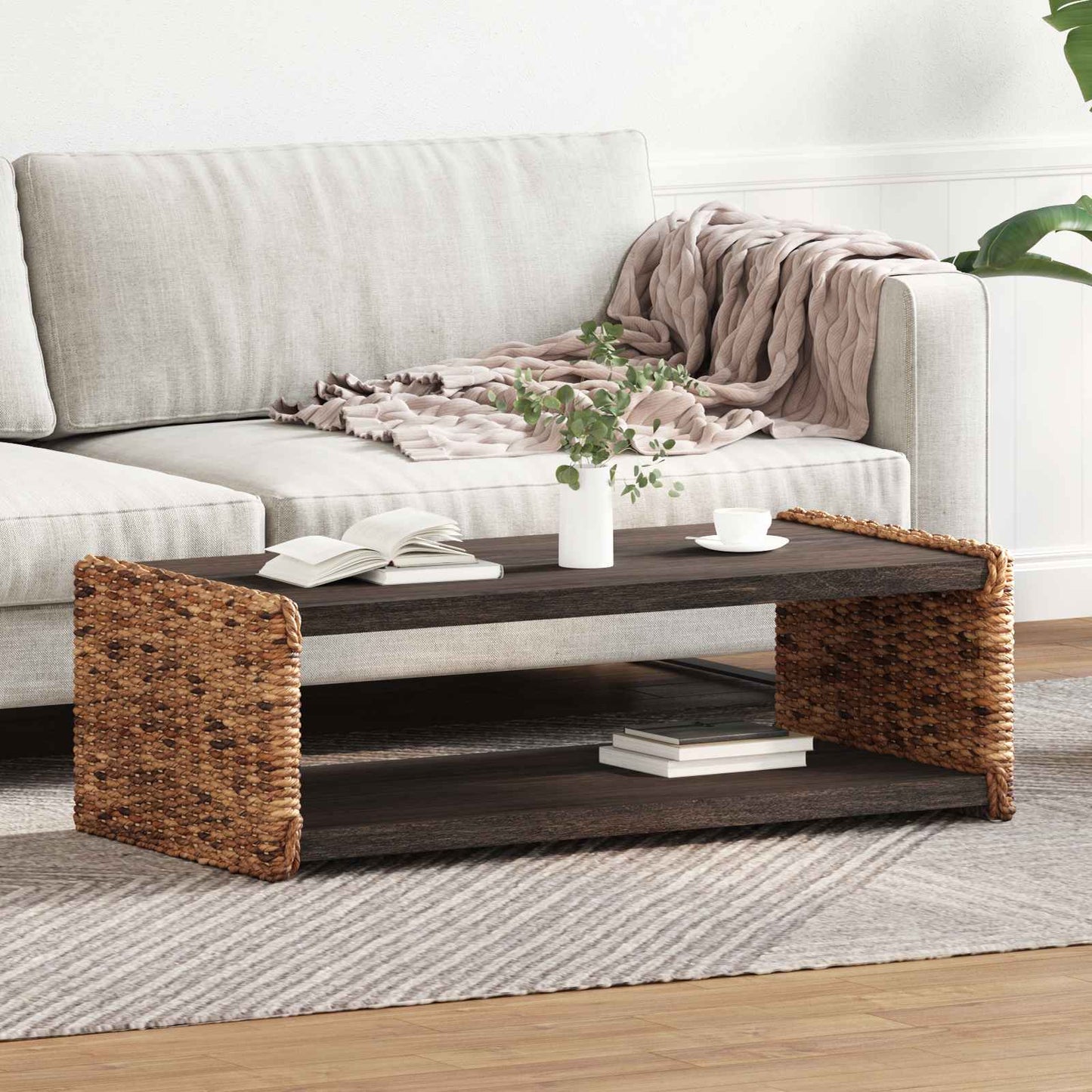 vidaXL Couchtisch Natur 110 x 55 x 35 cm Massives Mahagoni Holz