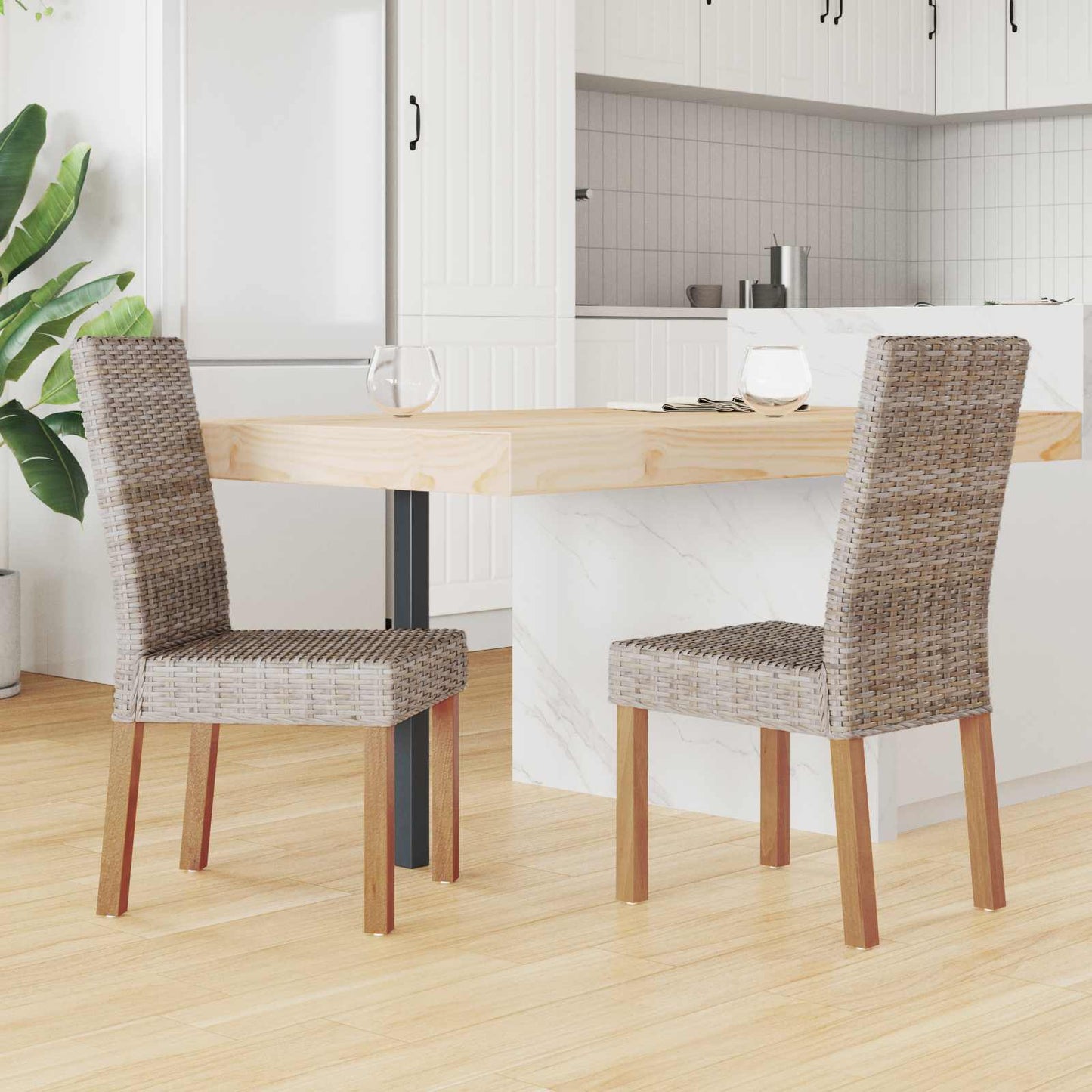 vidaXL Esszimmerstuhl 2 pcs Kubu Grau 45 x 54 x 93 cm