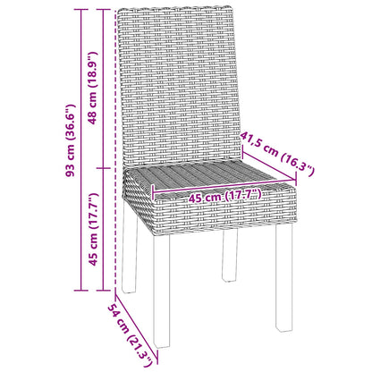 vidaXL Esszimmerstuhl 2 pcs Kubu Grau 45 x 54 x 93 cm