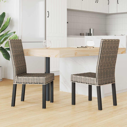 vidaXL Esszimmerstuhl 2 pcs Schwarz gewaschen 45 x 54 x 93 cm