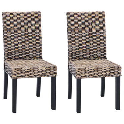 vidaXL Esszimmerstuhl 2 pcs Schwarz gewaschen 45 x 54 x 93 cm