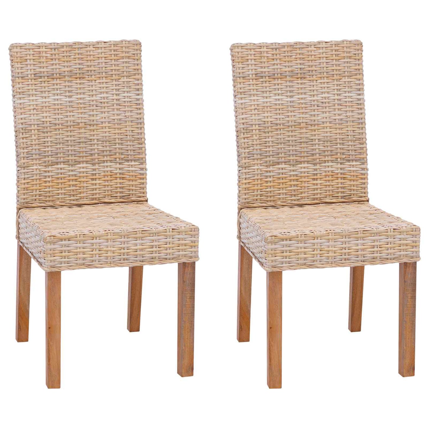 vidaXL Esszimmerstuhl 2 pcs Natur 45 x 54 x 93 cm