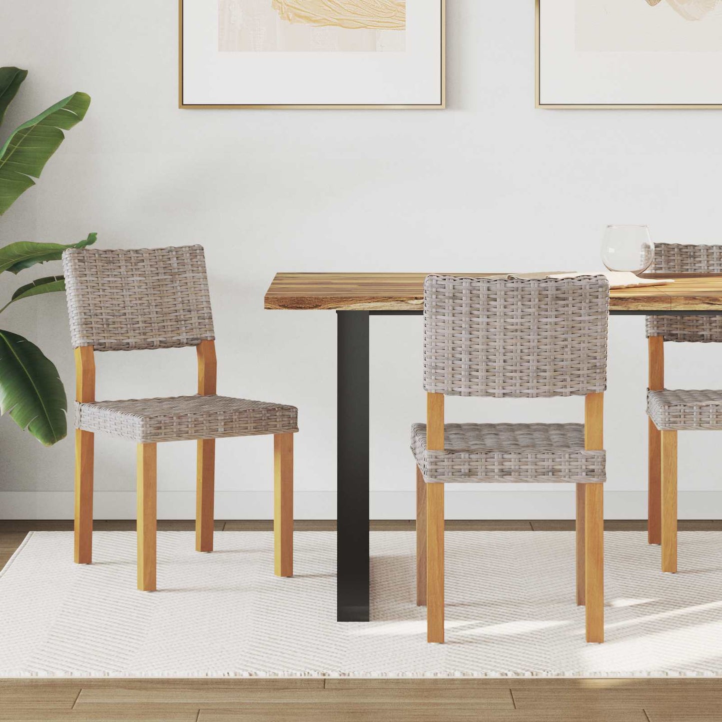 Esszimmerstuhl 2 pcs Kubu Grau 46 x 55 x 84 cm Kubu Rattan
