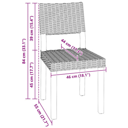 Esszimmerstuhl 2 pcs Kubu Grau 46 x 55 x 84 cm Kubu Rattan