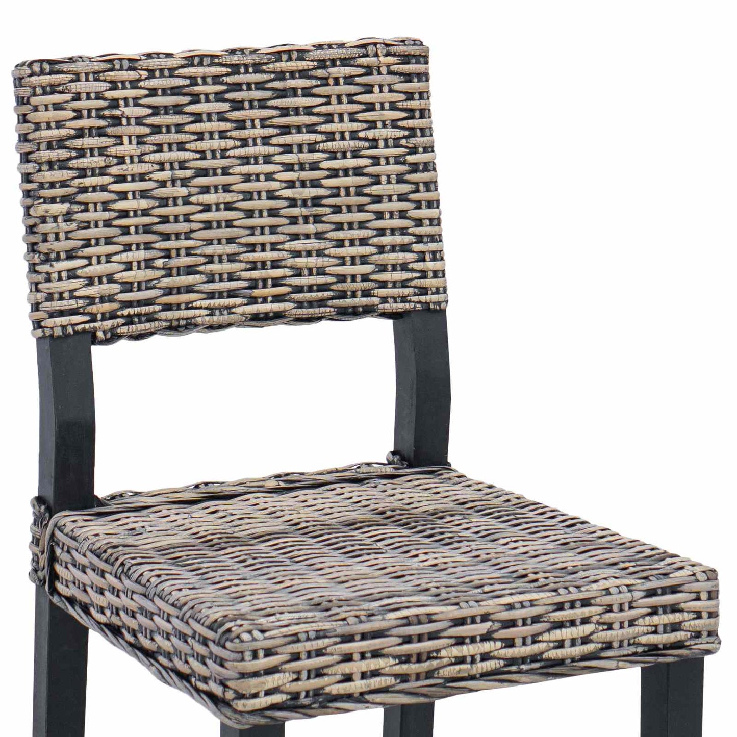 vidaXL Esszimmerstuhl 2 pcs Schwarz gewaschen 46 x 55 x 84 cm