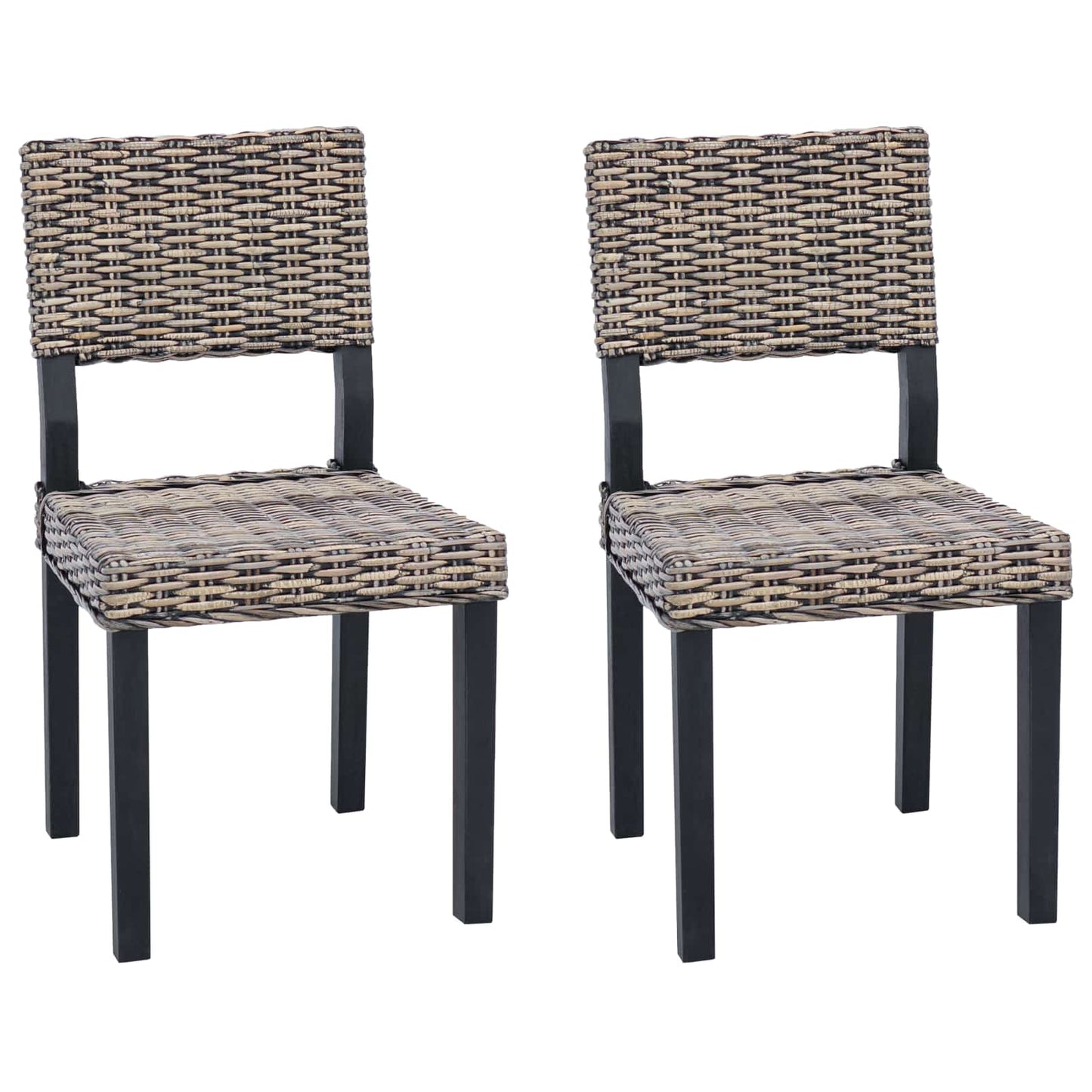 vidaXL Esszimmerstuhl 2 pcs Schwarz gewaschen 46 x 55 x 84 cm