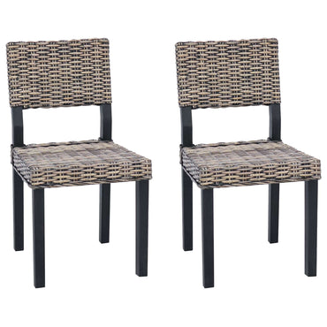 vidaXL Esszimmerstuhl 2 pcs Schwarz gewaschen 46 x 55 x 84 cm
