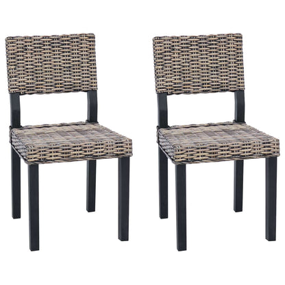 vidaXL Esszimmerstuhl 2 pcs Schwarz gewaschen 46 x 55 x 84 cm