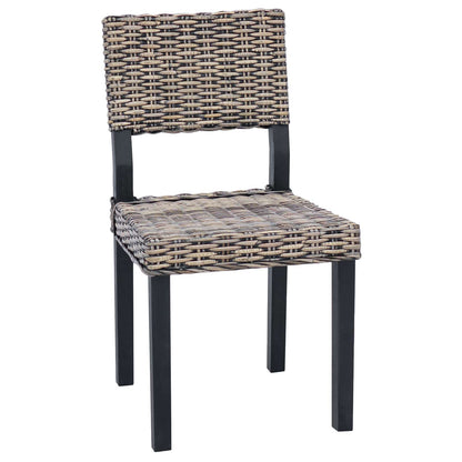 vidaXL Esszimmerstuhl 2 pcs Schwarz gewaschen 46 x 55 x 84 cm