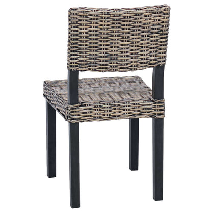 vidaXL Esszimmerstuhl 2 pcs Schwarz gewaschen 46 x 55 x 84 cm
