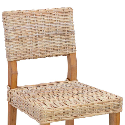 vidaXL Esszimmerstuhl 2 pcs Natur 46 x 55 x 84 cm Kubu Rattan