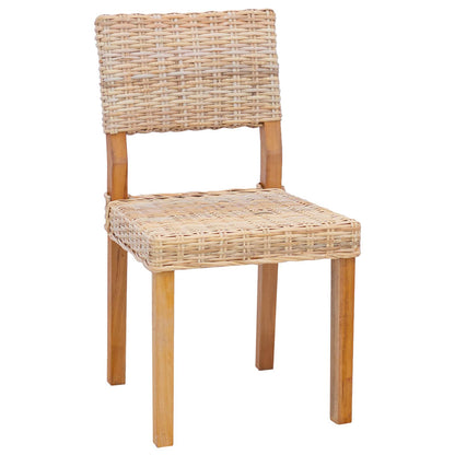 vidaXL Esszimmerstuhl 2 pcs Natur 46 x 55 x 84 cm Kubu Rattan