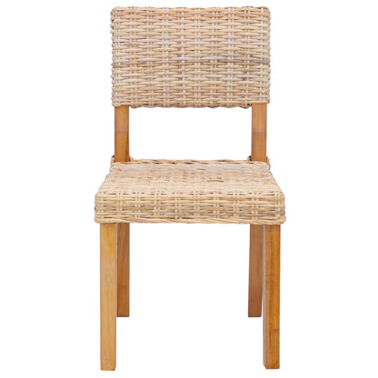 vidaXL Esszimmerstuhl 2 pcs Natur 46 x 55 x 84 cm Kubu Rattan