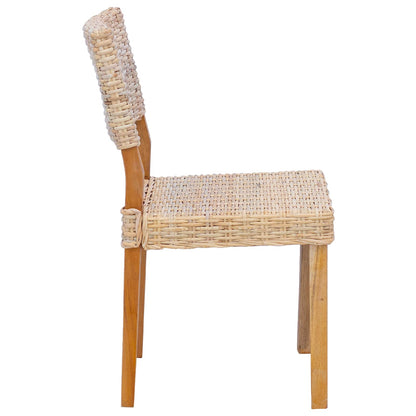vidaXL Esszimmerstuhl 2 pcs Natur 46 x 55 x 84 cm Kubu Rattan