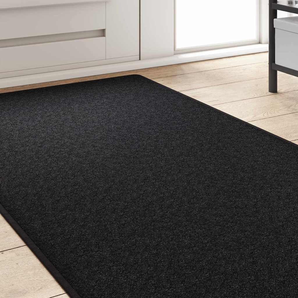 vidaXL Tapis de couloir anthracite 80 x 500 cm 100 % polypropylène