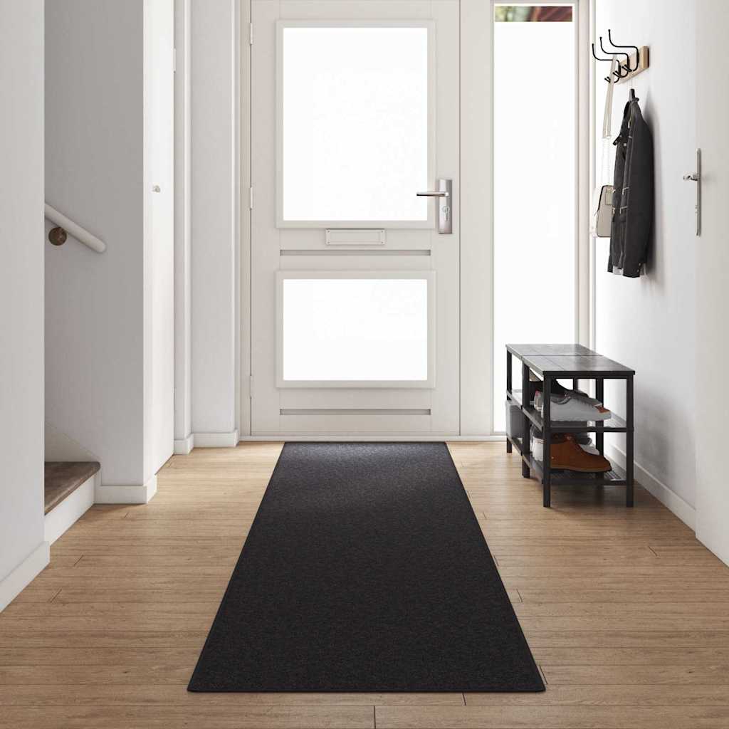 vidaXL Tapis de couloir anthracite 80 x 500 cm 100 % polypropylène