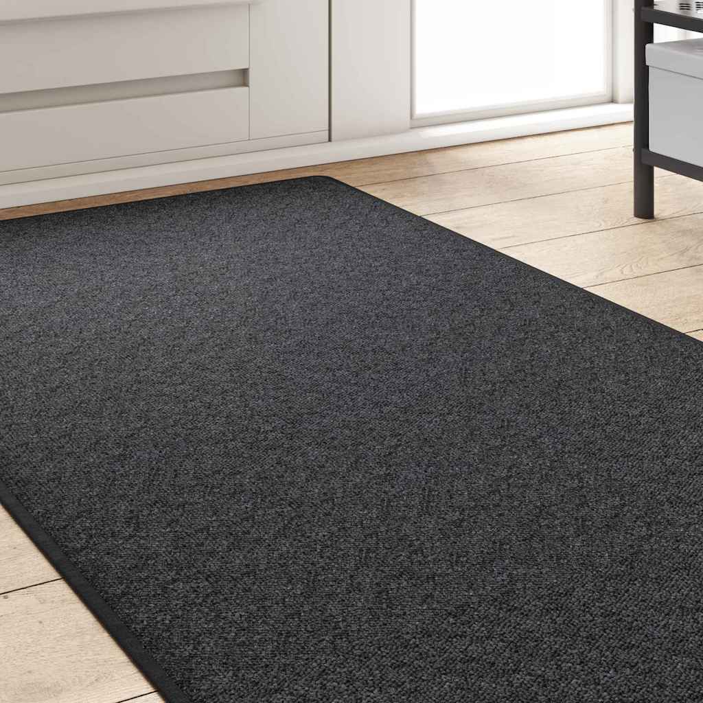 vidaXL Tapis de couloir Gris foncé 80 x 500 cm 100 % polypropylène