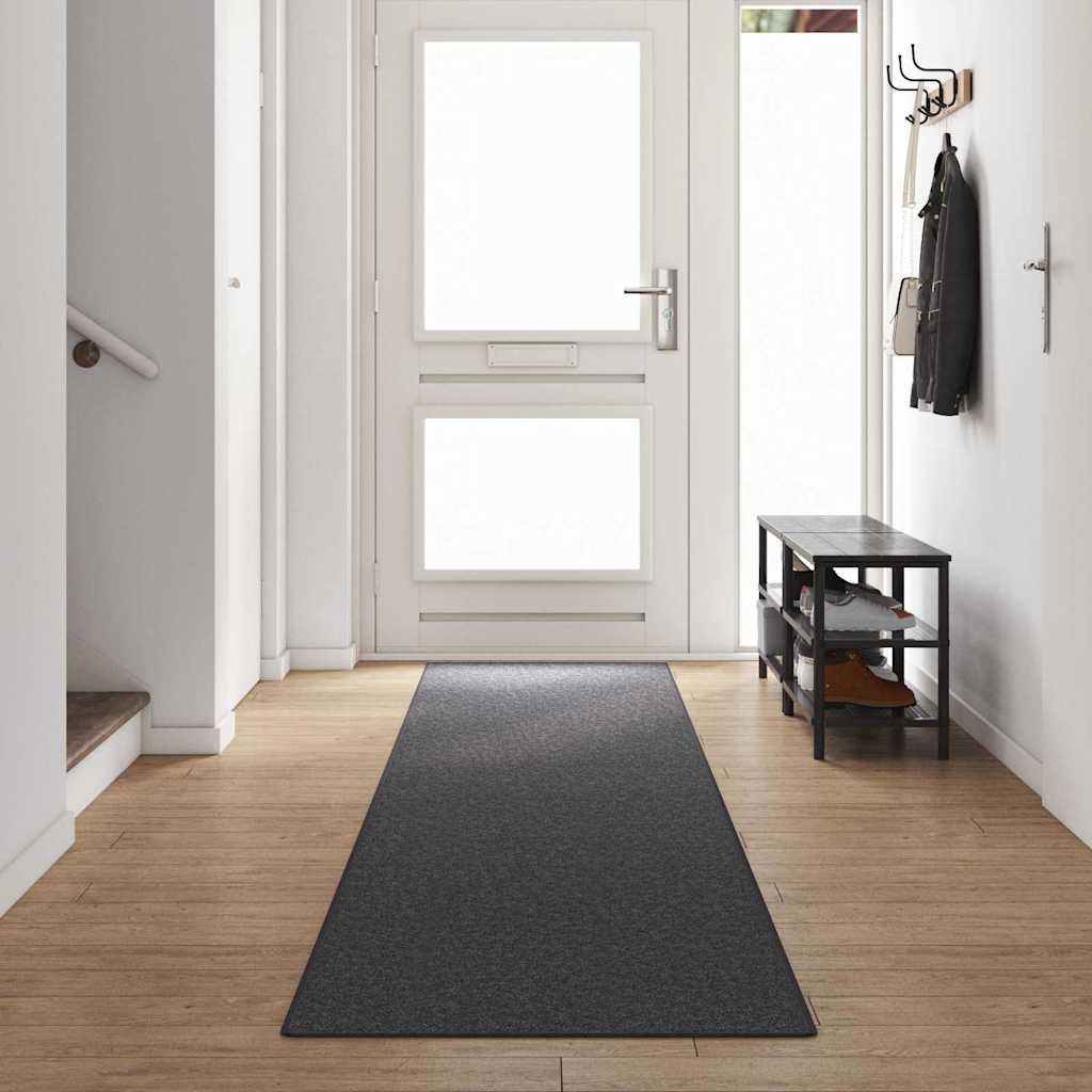 vidaXL Tapis de couloir Gris foncé 80 x 500 cm 100 % polypropylène