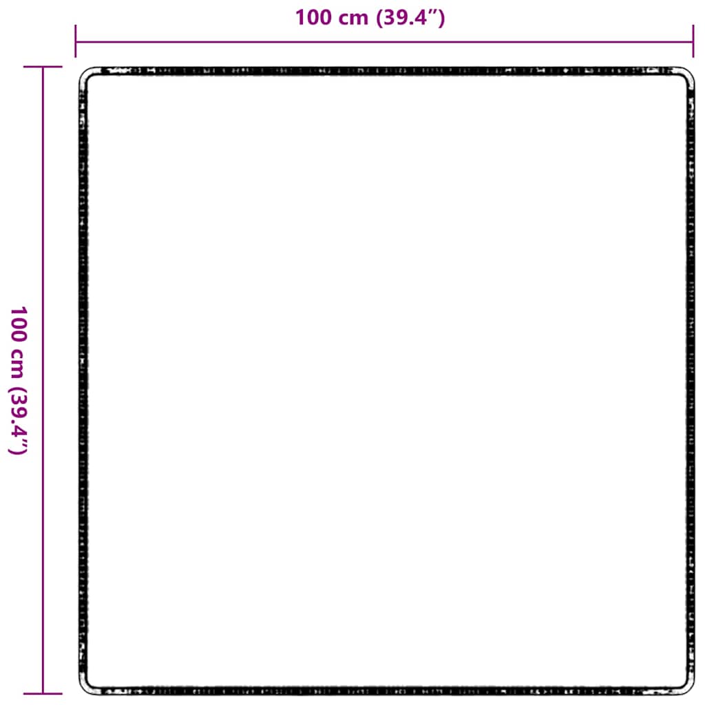 vidaXL Teppichläufer Hellgrau 100 x 100 cm 100% Polypropylen