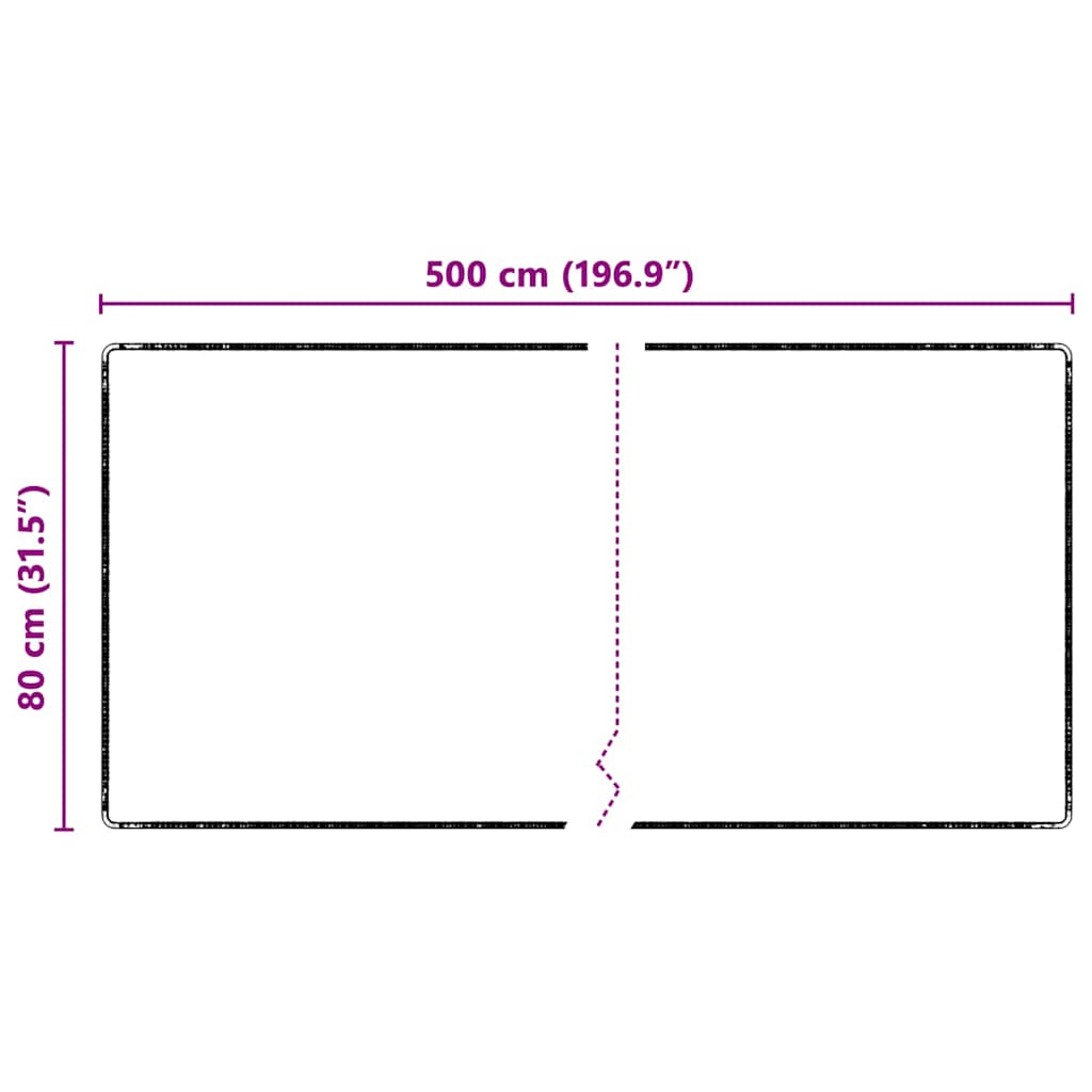 Teppichläufer Grau 80 x 500 cm 100% Polypropylen Tuft