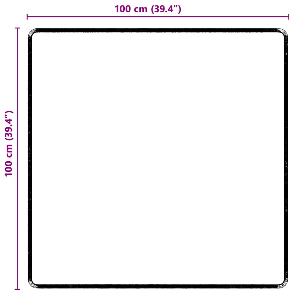 vidaXL Teppichläufer Grau 100 x 100 cm 100% Polypropylen Tuft