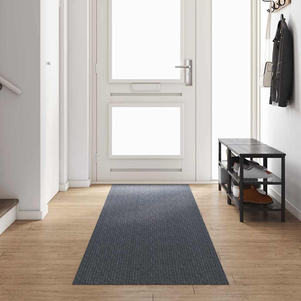 vidaXL Teppichläufer Grau 80 x 400 cm Stoff