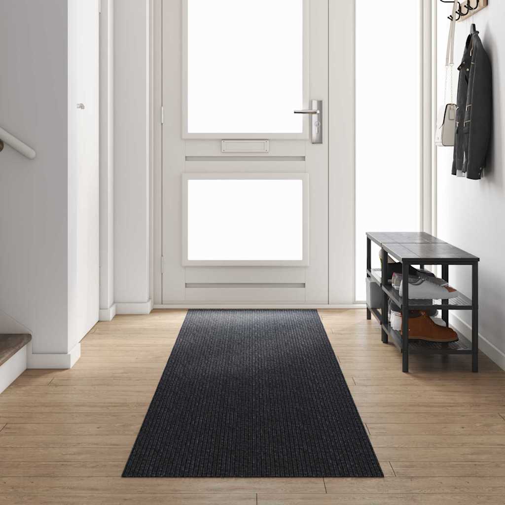 vidaXL Teppichläufer Anthrazit 80 x 400 cm Stoff