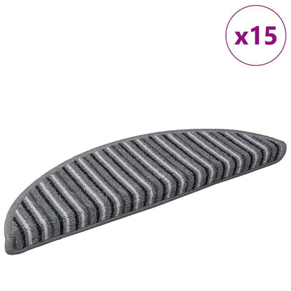 Selbstklebende Treppenschoner 15 pcs Grau 56 x 17 x 3 cm