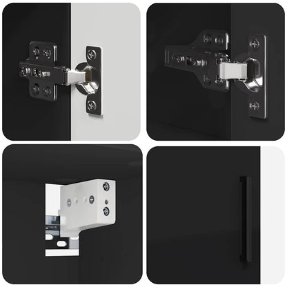 vidaXL Badezimmermöbel-Set 2 pcs Schwarz Holzwerkstoff & Metall