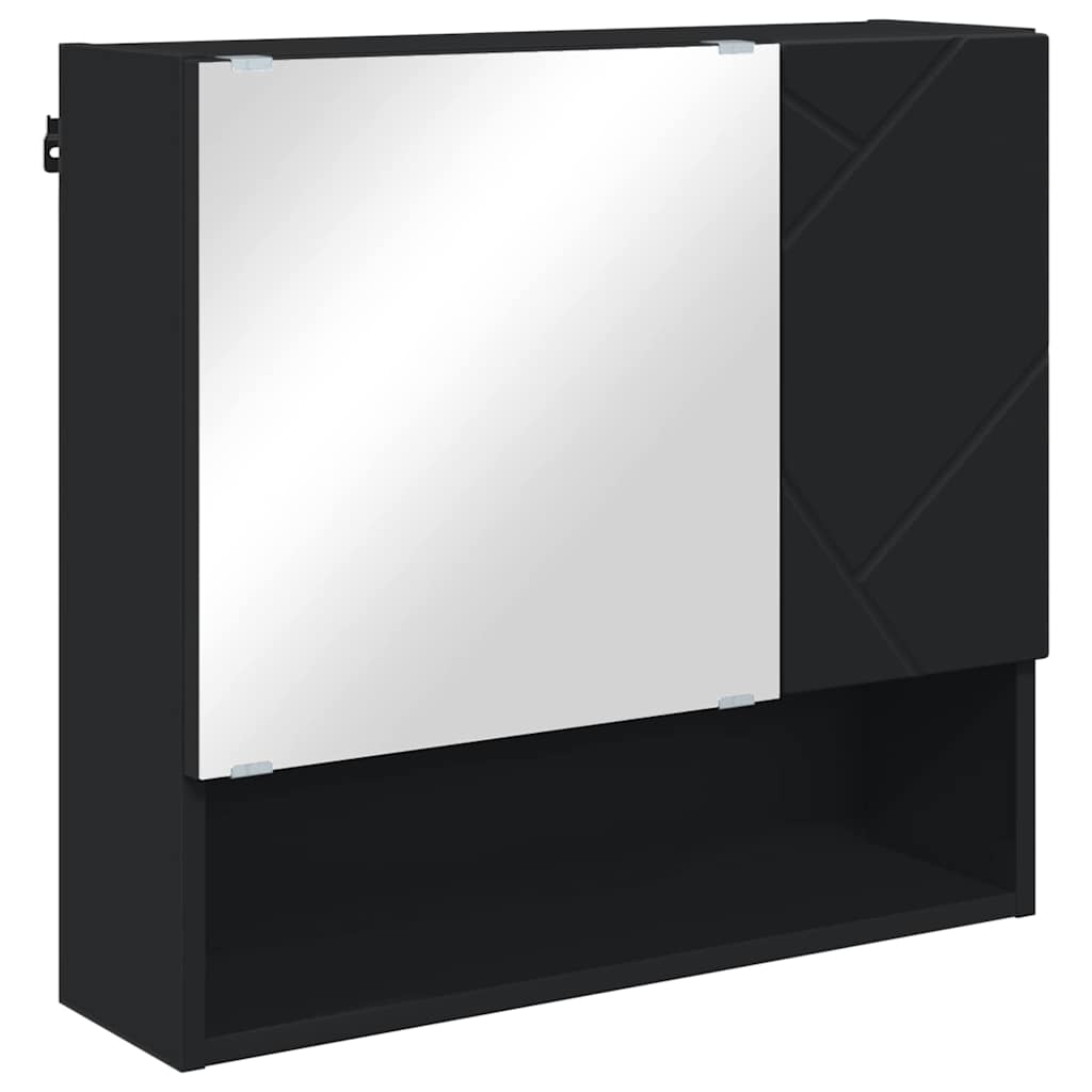 vidaXL Badezimmermöbel-Set 2 pcs Schwarz Holzwerkstoff & Metall