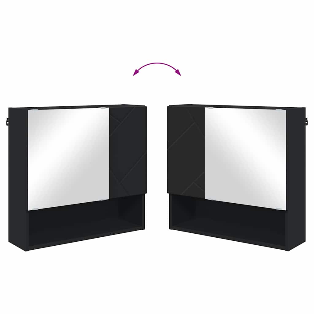 vidaXL Badezimmermöbel-Set 2 pcs Schwarz Holzwerkstoff & Metall