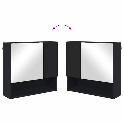 vidaXL Badezimmermöbel-Set 2 pcs Schwarz Holzwerkstoff & Metall