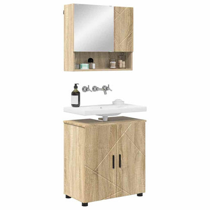 vidaXL Badezimmermöbel-Set 2 pcs Sonoma-Eiche Holzwerkstoff & Metall