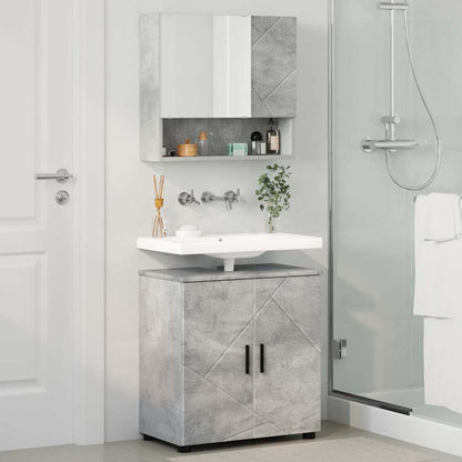 vidaXL Badezimmermöbel-Set 2 pcs Beton Grau Holzwerkstoff & Metall