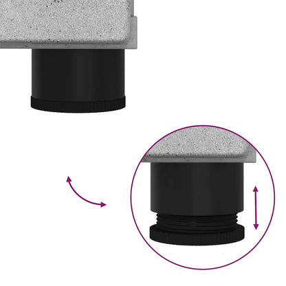 vidaXL Badezimmermöbel-Set 2 pcs Beton Grau Holzwerkstoff & Metall
