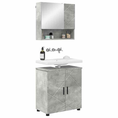 vidaXL Badezimmermöbel-Set 2 pcs Beton Grau Holzwerkstoff & Metall