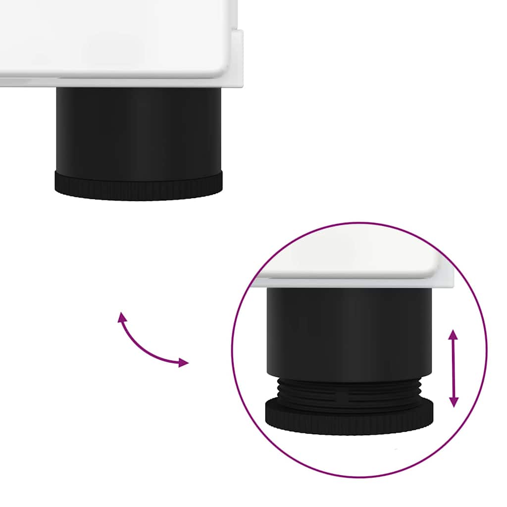 Badezimmermöbel-Set 2 pcs Hochglanz Weiß Holzwerkstoff & Metall