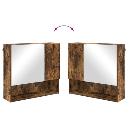vidaXL Badezimmermöbel-Set Wandmontiert 2 pcs Geräucherte Eiche