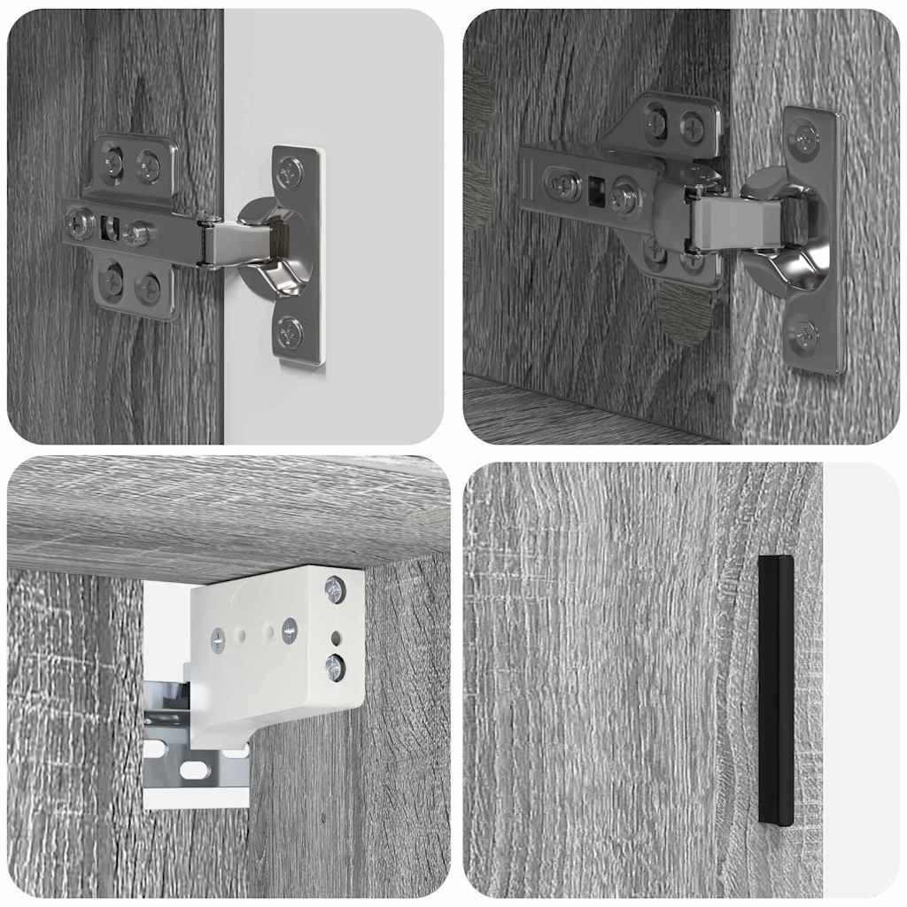 vidaXL Badezimmermöbel-Set 2 pcs Graues Sonoma Holzwerkstoff & Metall