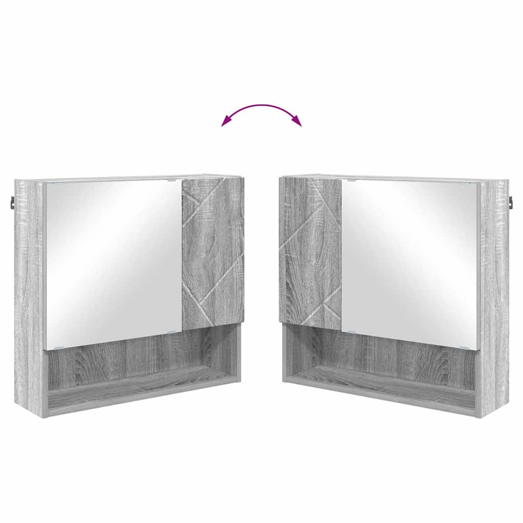 vidaXL Badezimmermöbel-Set 2 pcs Graues Sonoma Holzwerkstoff & Metall