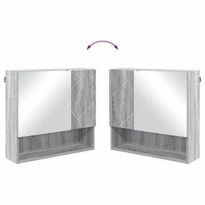 vidaXL Badezimmermöbel-Set 2 pcs Graues Sonoma Holzwerkstoff & Metall
