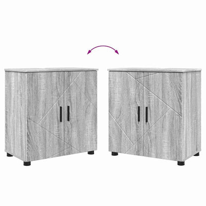 vidaXL Badezimmermöbel-Set 2 pcs Graues Sonoma Holzwerkstoff & Metall