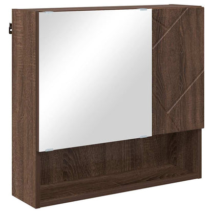 vidaXL Badezimmermöbel-Set Wandmontiert 2 pcs Braun Eichen-Optik