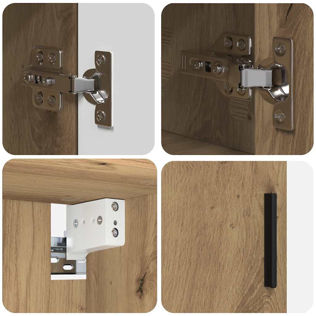 vidaXL Badezimmermöbel-Set 2 pcs Artisan-Eiche Holzwerkstoff & Metall
