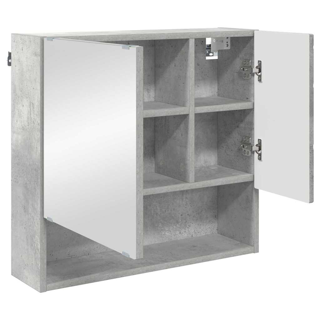 vidaXL Badezimmermöbel Set Wandmontiert 3 pcs Betongrau Holzwerkstoff