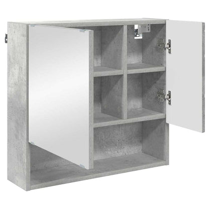 vidaXL Badezimmermöbel Set Wandmontiert 3 pcs Betongrau Holzwerkstoff