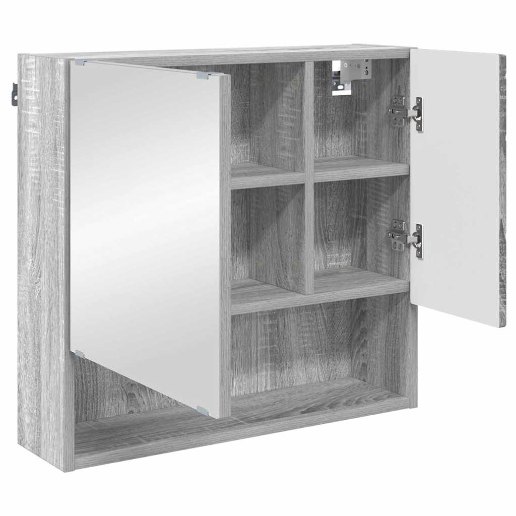 vidaXL Badezimmermöbel-Set 3 pcs Graues Sonoma Holzwerkstoff & Metall