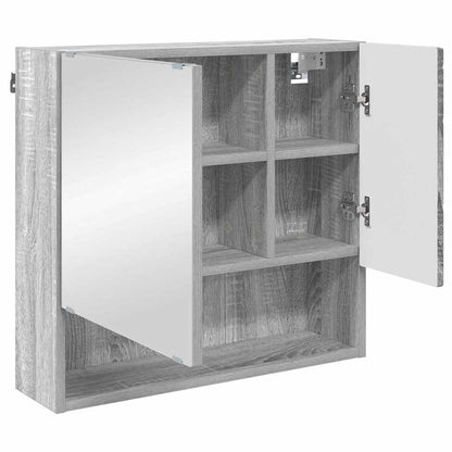 vidaXL Badezimmermöbel-Set 3 pcs Graues Sonoma Holzwerkstoff & Metall